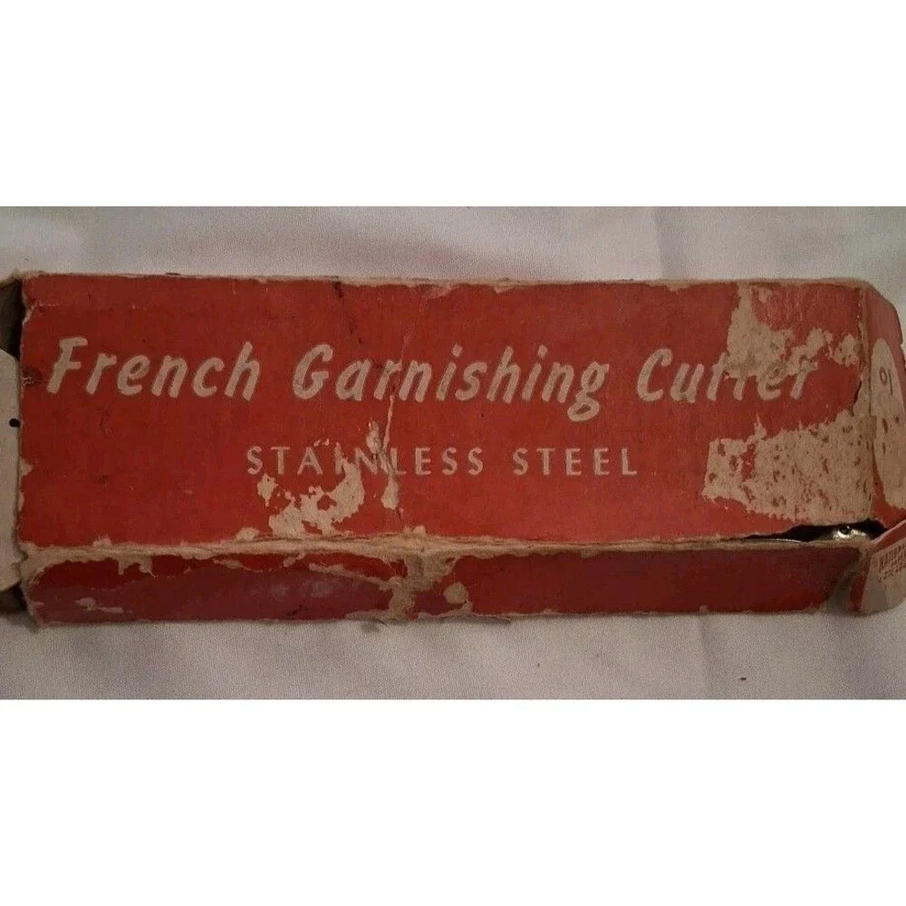 Vintage French Garnishing Cutter Stainless Steel Original Red Box